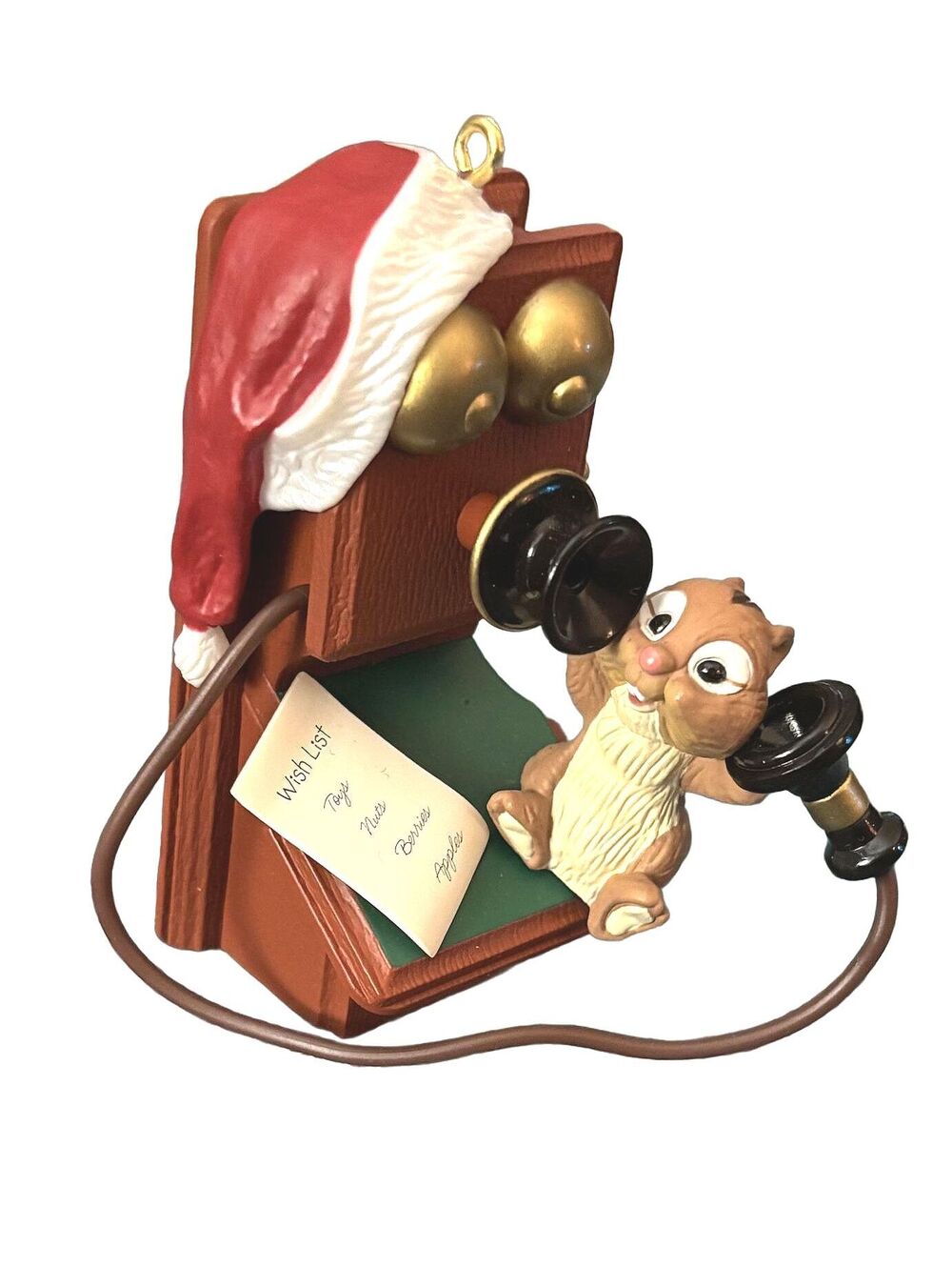 1998 Hallmark Chatty Chipmunk Ornament North Pole Telephone QX6716 Ken Crow